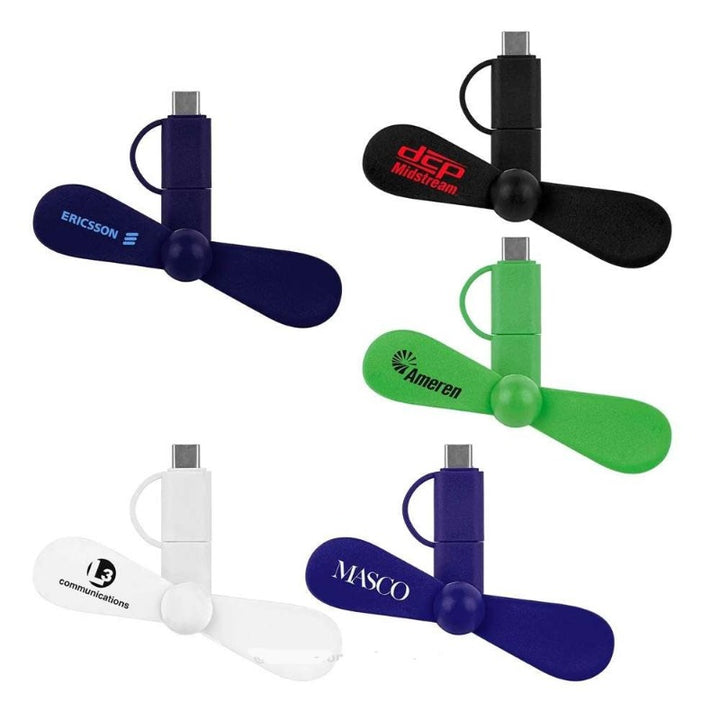 Promotional Gifts 3 in 1 Mini Fan For Phone ISO Type C Android Mobile Phone Fan USB Fan With Custom Logo