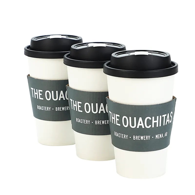 500Pcs Custom Bulk Coffee Cup Sleeves,Personalized Cup Sleeves,Disposable Corrugated Hot Cup Sleeves Jackets Holder With Printed Logo