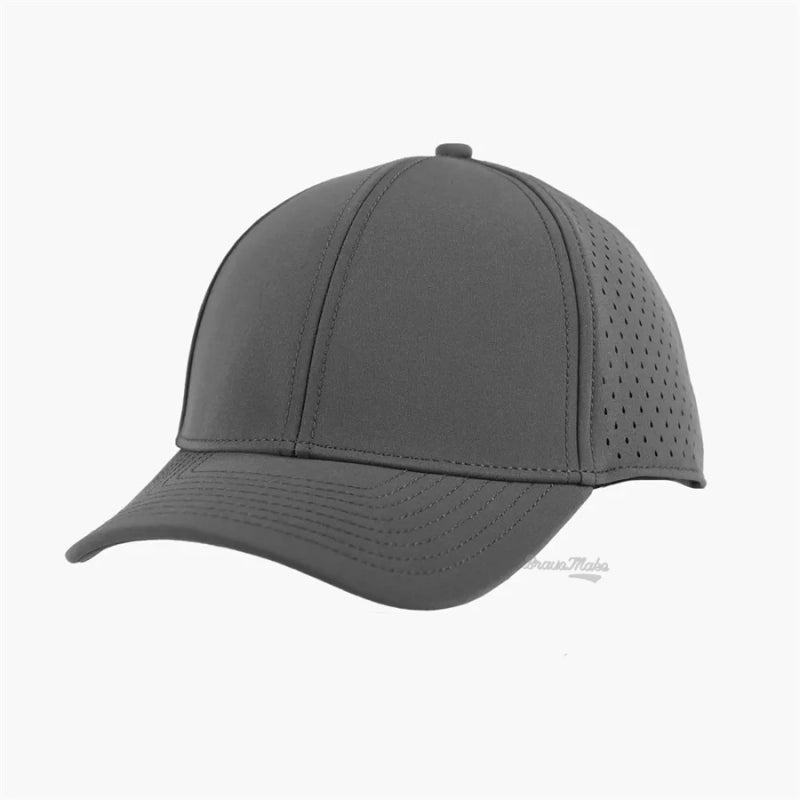 Custom 6 Panel Rubber Patch Dry Fit Mens Gorras Snapback Cap Laser-boring Nylon Performance Golf Hat Wholesale