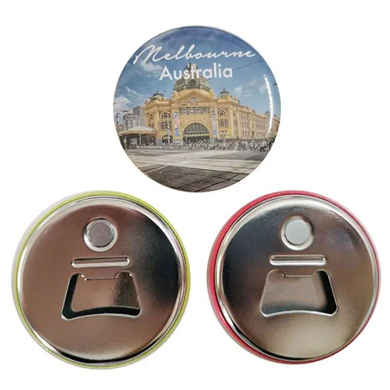 Wholesale japanese Round Shape Button metal custom bottle opener beer bottle opener with keychain