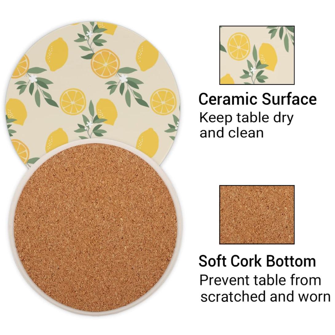 Custom Blank Sublimation Sandstone Coasters Square Round Coaster Cork Ceramic Coasters Set with Cork Back