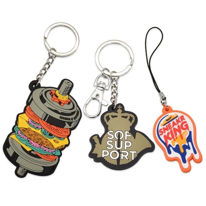 3D Die Cut Silicone Pvc Keychain With Custom Logo