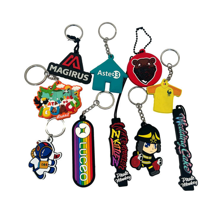 Custom soft pvc rubber keychains, die cut any 3d shape and design, personalized your own charms with amazing layered effects.