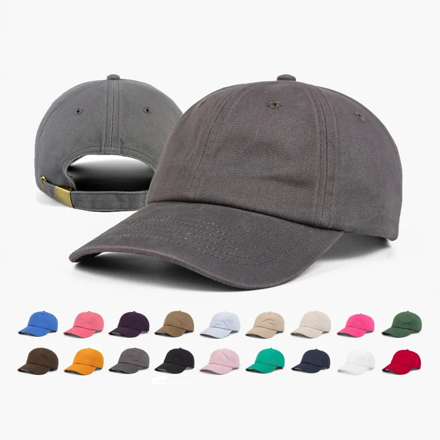 American Washed Cotton Baseball Caps Spring Summer Snapback Hat Hip Hop Fitted Caps Outdoor Casual Multicolor Men Women Hats