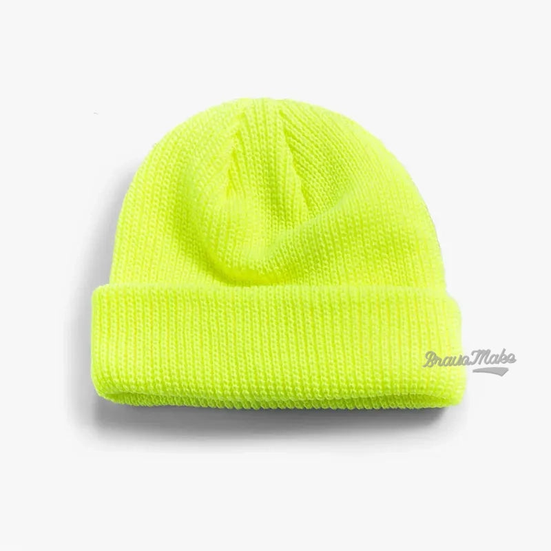 Winter Cap For Men Women Beanies Hat Customized Solid Color Fashion Acrylic Knitted Cuffed Custom Logo Beanie Plain Beanie Hat