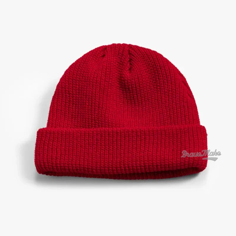 High Quality Winter Plain Dyed Custom Beanie Hat 100% Acrylic Warm Knitted Beanies Custom Logo