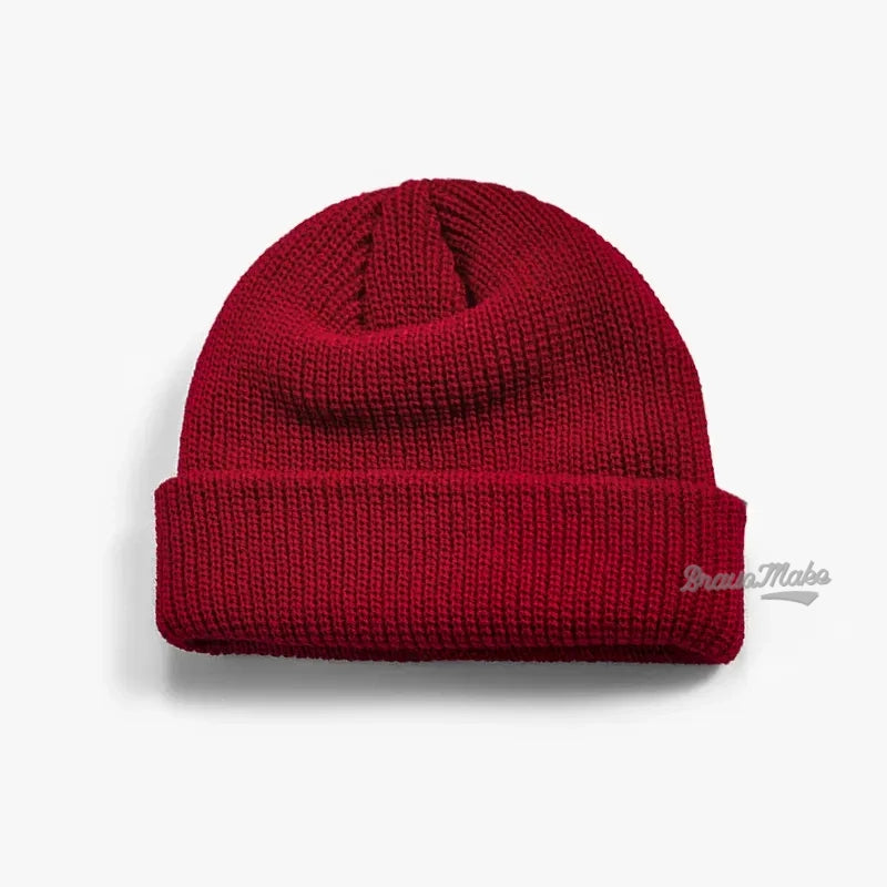 High Quality Winter Plain Dyed Custom Beanie Hat 100% Acrylic Warm Knitted Beanies Custom Logo