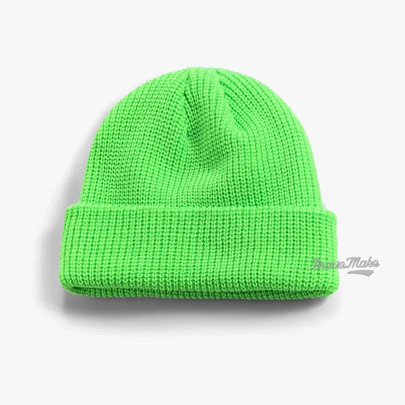 Winter Cap For Men Women Beanies Hat Customized Solid Color Fashion Acrylic Knitted Cuffed Custom Logo Beanie Plain Beanie Hat