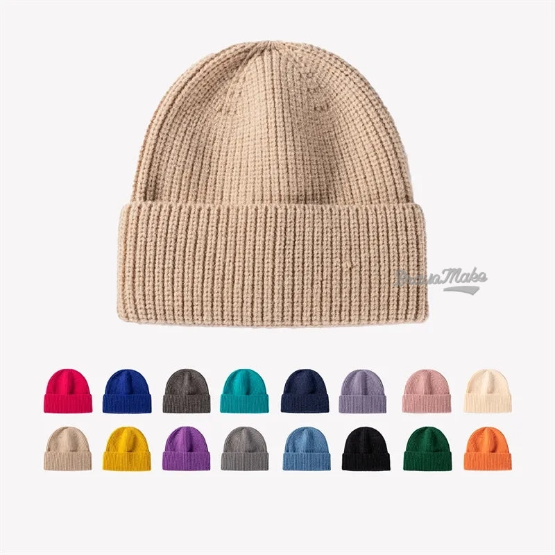 Factory Wholesale New Unisex Adult Sheep Wool Knitted Winter Hat Custom Jacquard Beanies Caps