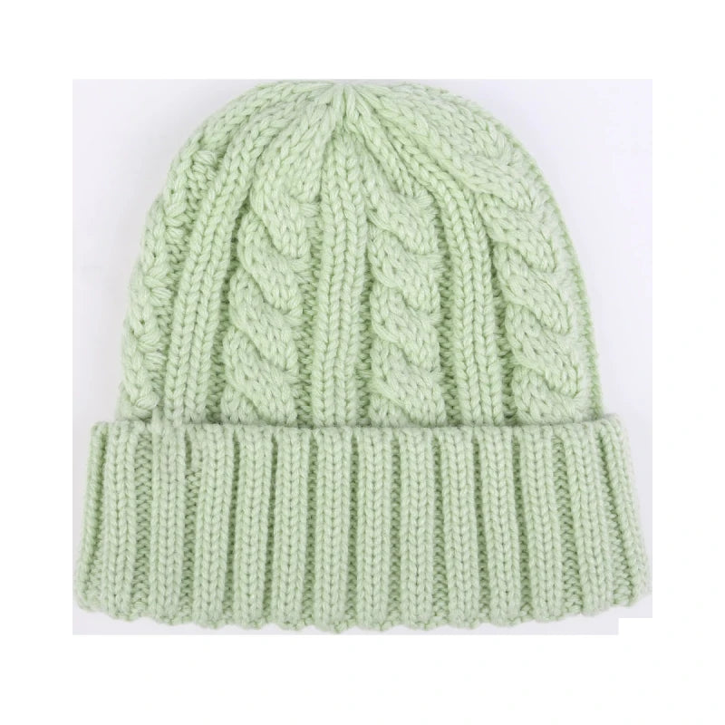 customised plain chunky knit 100% organic cotton beanie hat