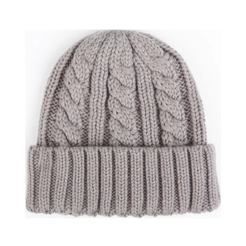 Fall Winter Acrylic Knitted Beanie Chunky Soft Stretch Cable north Beanie hats