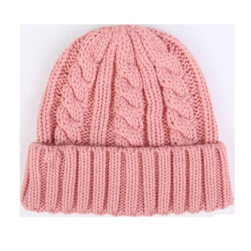 Wholesale New Design Fashion Winter Thick Big Size Beanie Hats Custom logo Warm Oversize Solid Color Beanie Knit Hats