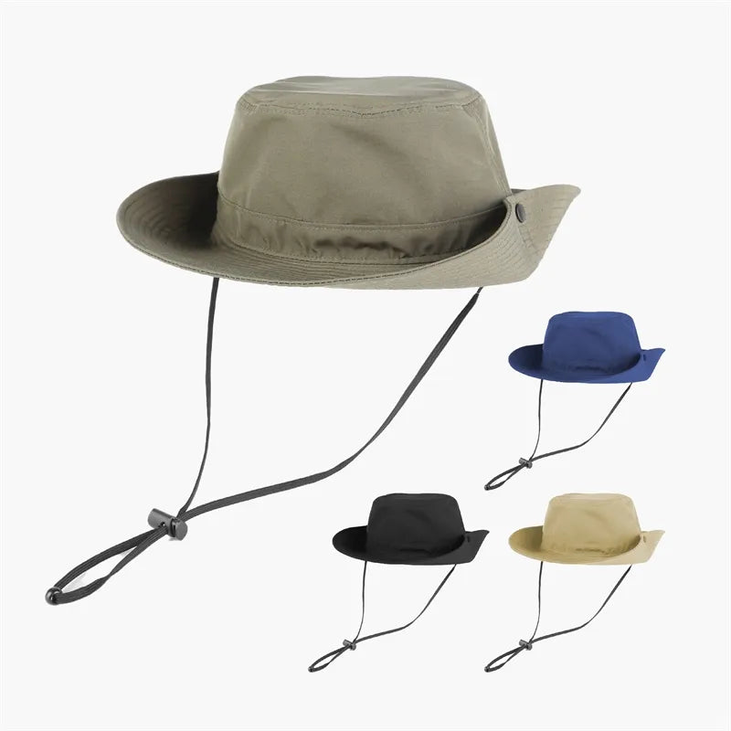 Men Women Summer Sun Safari Hat Packable Waterproof Hiking Hat Summer Outdoor Foldable Bucket Hat