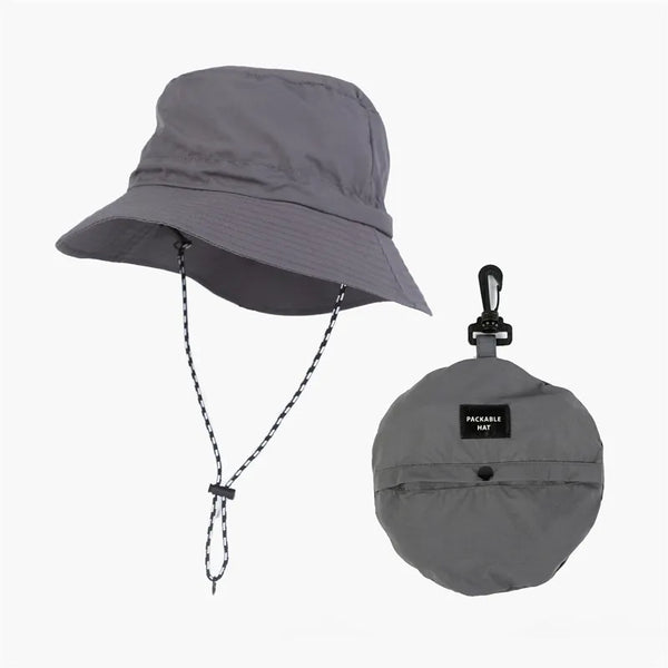 Custom logo Waterproof hiking bucket cap Resistant UV Protection Outdoor nylon Wide Brim Boonie fisherman Bucket Hat with String