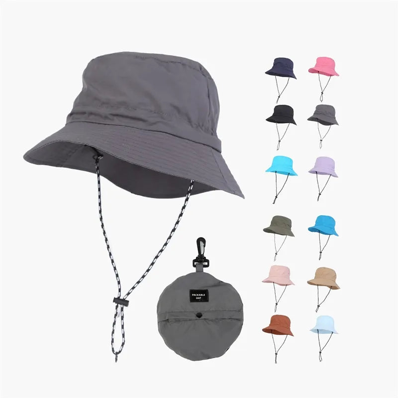 Custom Waterproof Fishing Boonie Bucket Hat Uv Wide Brim Sun The Fisherman Hat With Strings Sun Hats For Men Protection Bulk