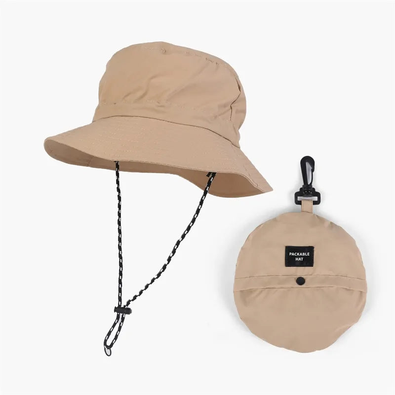 outdoor hiking wide brim boonie fishing hat waterproof breathable fisherman cap custom bucket hat with string