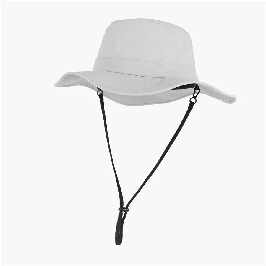 Wholesale Custom Logo Candy Colors Windproof Bucket Hats Outdoor Sun Shade Fisherman Cap Safari Wide Brim Bucket Hat with Rope