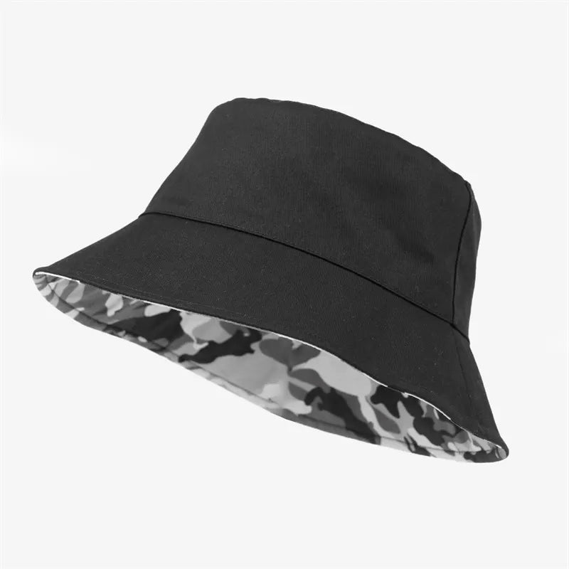 Crown Custom Printed Designer Logo 100% Cotton Black Summer Camo Bucket Hat