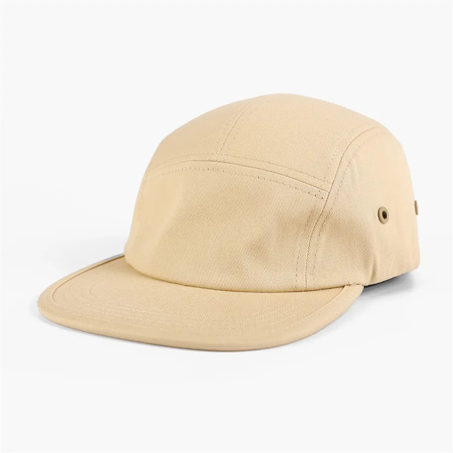 Custom Unstructured Running 5Panle Five Panel 5 Panel Camp Camping Camper Cap Hat Cotton Twill For Men Women