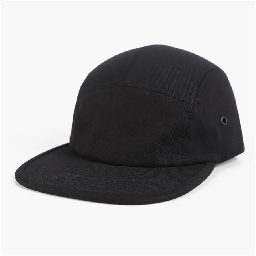 100% Cotton Fashion Design Unstructured Baseball Cap Wholesale Flat Bill 5 Panel Camper Hat