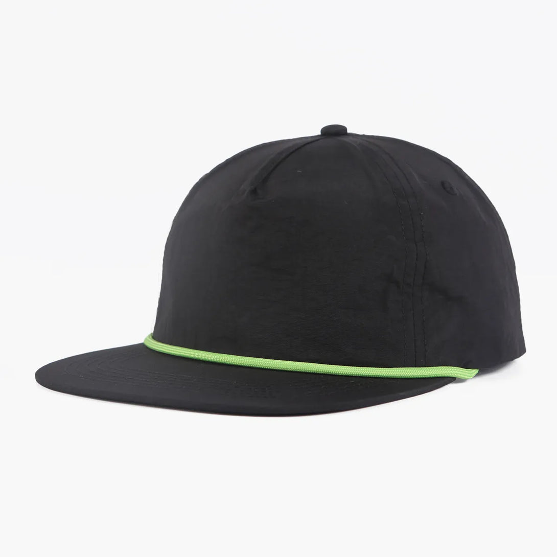 OEM Custom High Quality 5 Panel Flat Bill Quick Dry Embroidery Logo Snapback Cap Classic Nylon Unstructured Rope Hat