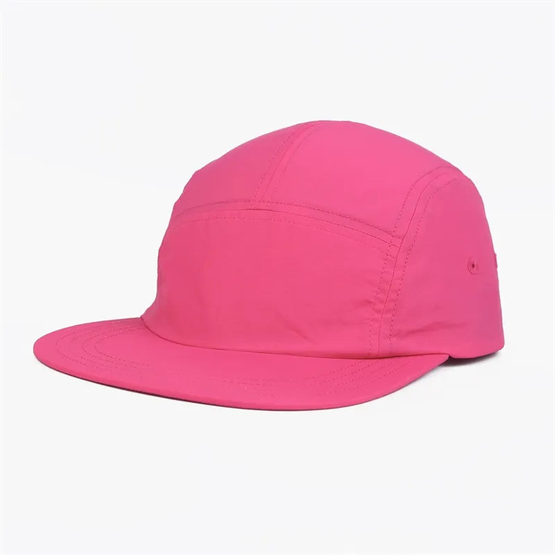 Blank 5 Panel Nylon Unstructured Snapback Cap Hat