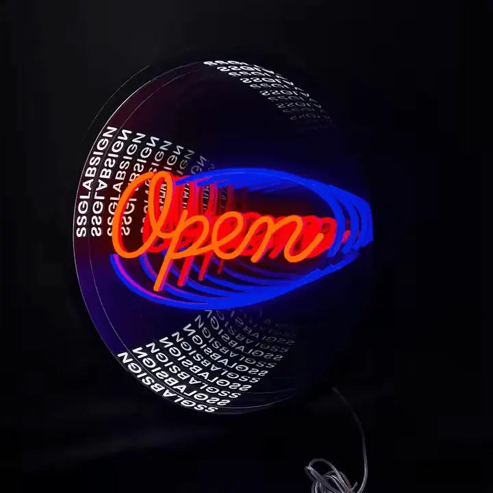 Custom Infinity Mirror Magic Neon Sign Light Box For Bar, Shop, Club, Wall Decor