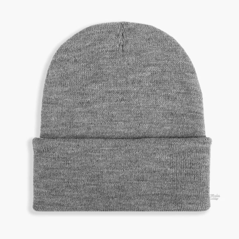 Custom logo fashion casual style acrylic plain winter warm man knitted beanie hats