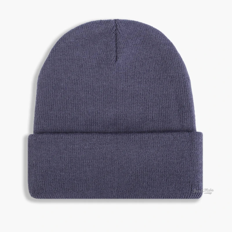 Custom logo fashion casual style acrylic plain winter warm man knitted beanie hats