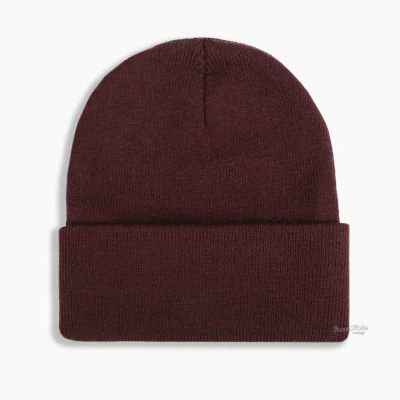 Custom logo fashion casual style acrylic plain winter warm man knitted beanie hats