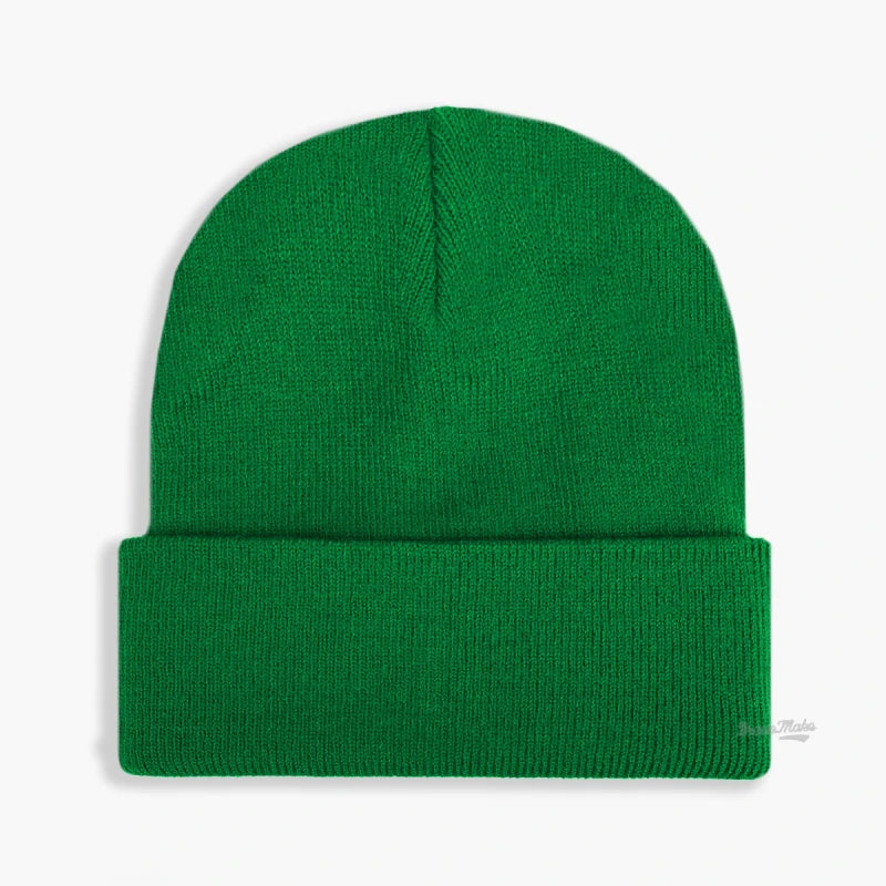 Fashion Custom Logo Solid Color Knitted Beanie Custom Logo Beanie Acrylic RPET Material