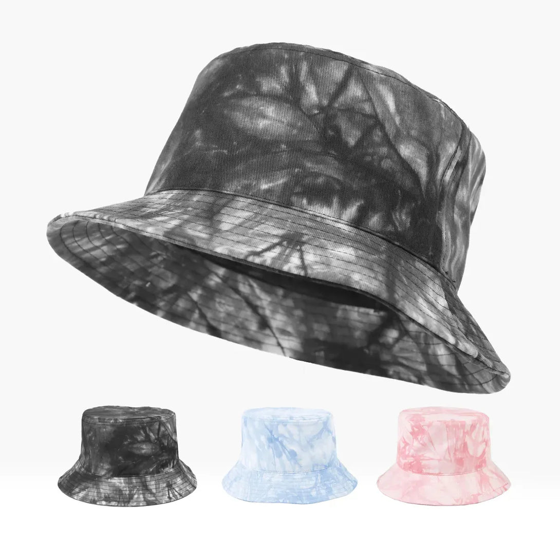 Fashion Wholesale Bulk Tie Dye Bucket Hat Outdoor Fisherman Cap High Quality Wide Brim Printed Tie-dyed Bucket Hats