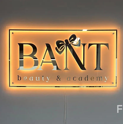 Custom LED Logo Acrylic Business Sign | Rectangular 3D Business Logo Sign| Acrylic Business Backlit Logo Sign
