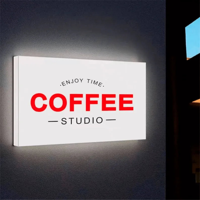 LED Logo Light Box Signs Metal Laser Cut Backlit Sign 