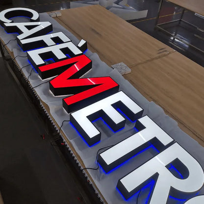 Custom 3D Front And Back Lit Channel Letters Logo Sign For Business, Company, Realty, Retail Shop