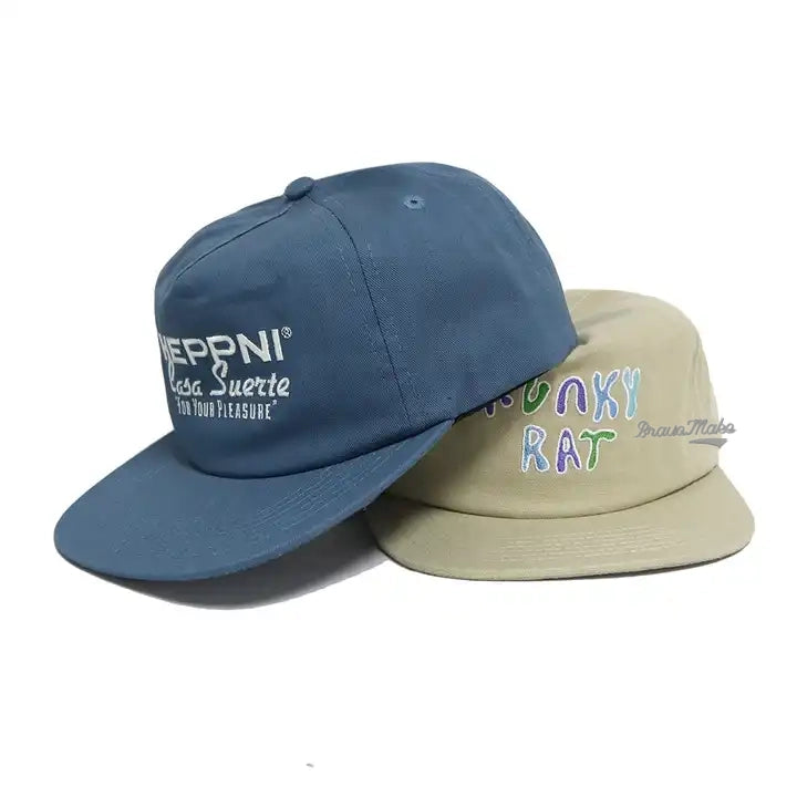 Custom New Style 5-Panel Blank Palin Unstructured Nylon Flat Bill Snapback Hat With Embroidery