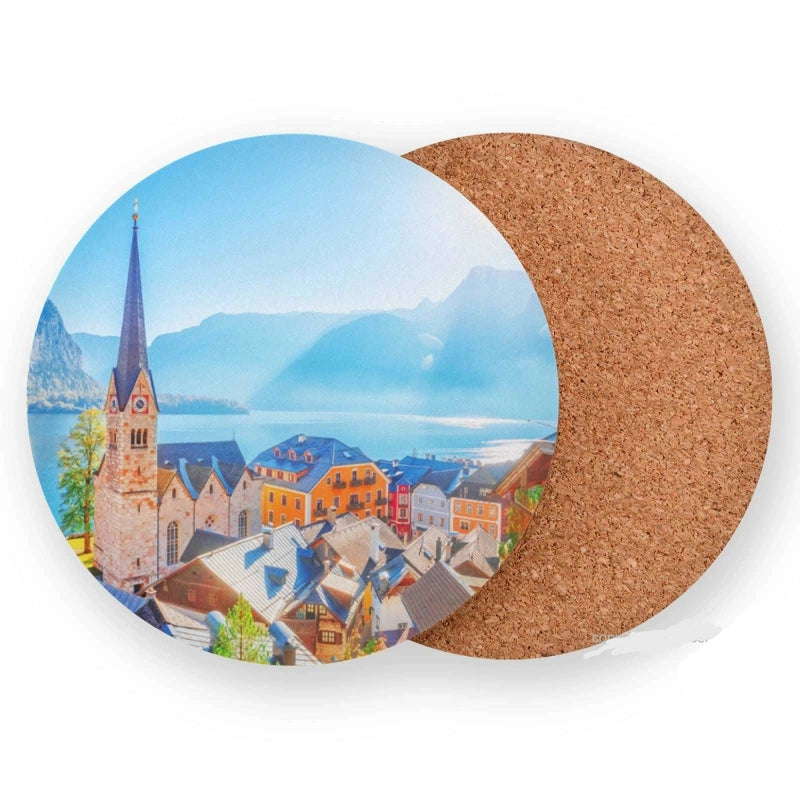 Wholesale Print Round Cork Wood Coasters Coffee & Hot Beverages Coasters With Logo for Valentine's Day