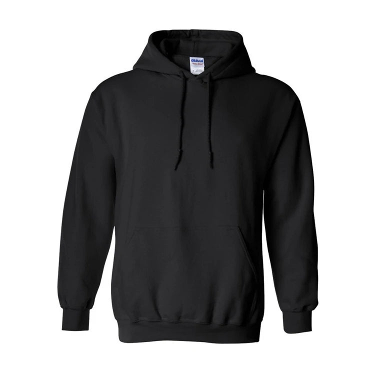 custom logo high quality blank plain gym pull over black heavyweight cotton men's hoodies sweatshirts