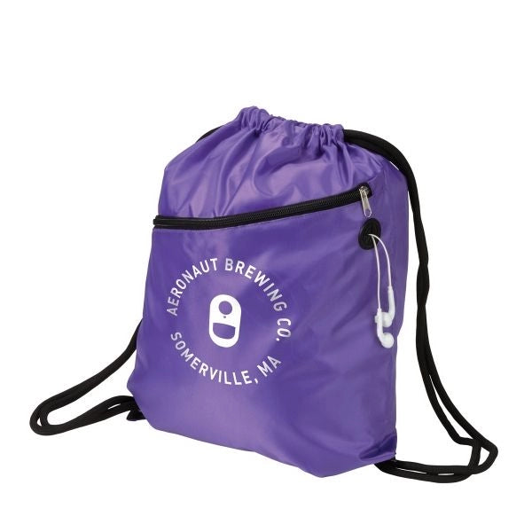 Customized Promotional Sublimation Zipper polyester bag Backpack Drawstring Bag book bag