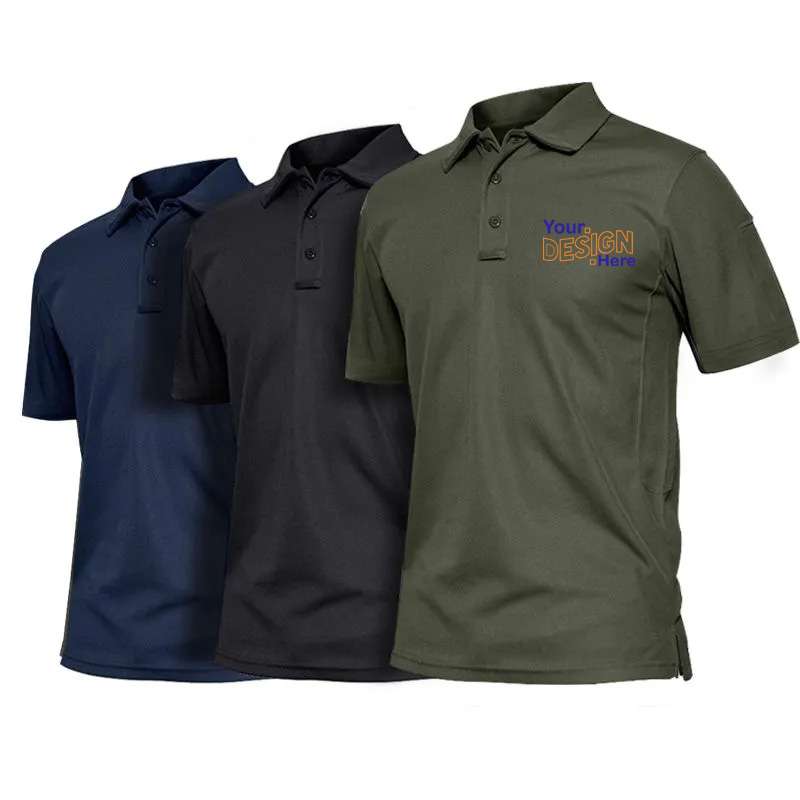 Custom mens printing embroidery logo high quality 100% cotton or polyester plain blank uniform golf polo shirts