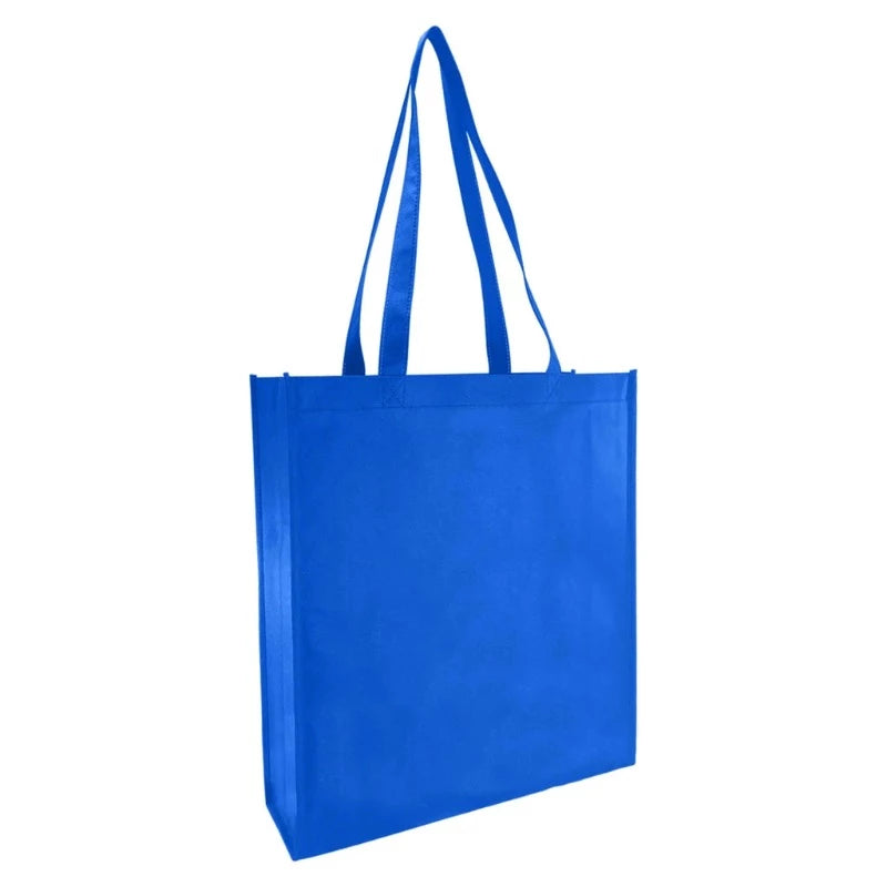 High quality logo printing customized reusable round corner tote shopping non woven bag for promotion