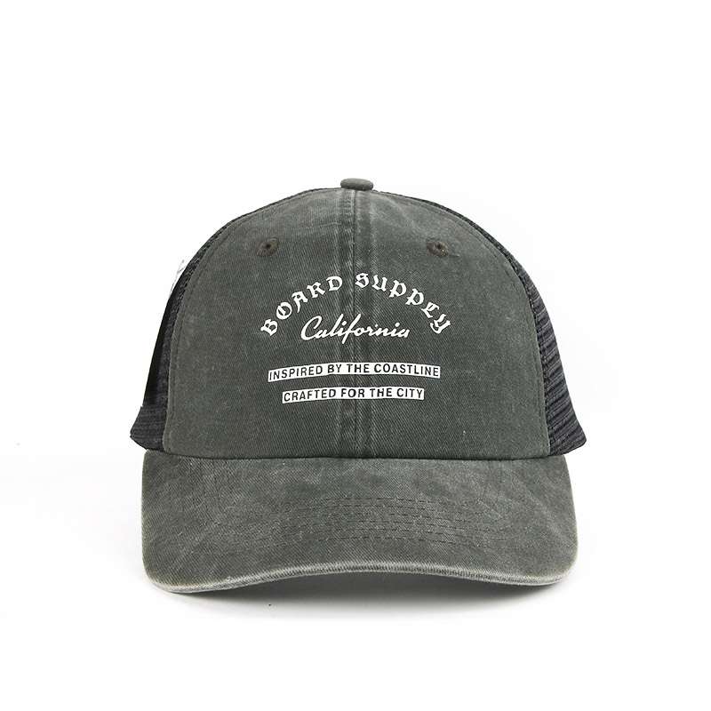 OEM custom wholesale embroidered patch trucker hat vintage distressed dubai mesh trucker cap with custom logo