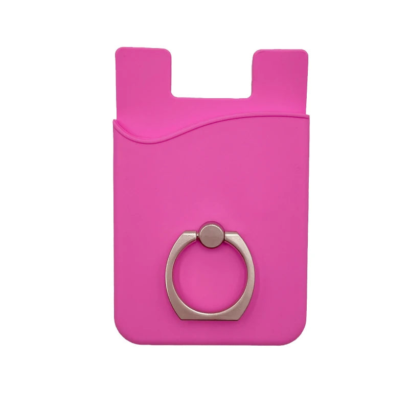 Rubber Silicone Phone Card Holder with O-ring Mobile Id Adhesive Custom Business OEM Silicone Wallet 3-5 Days with Custom Logo