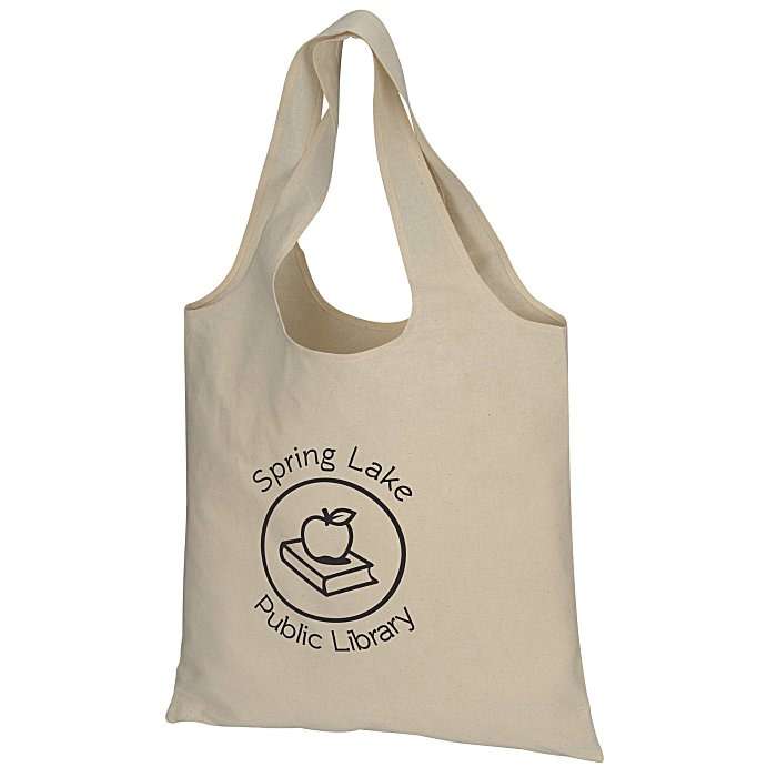 Custom Logo Printed Cotton Tote Bag Portable Folding Handbag Shoulder Bag For Shopping Canvas Tote Bag