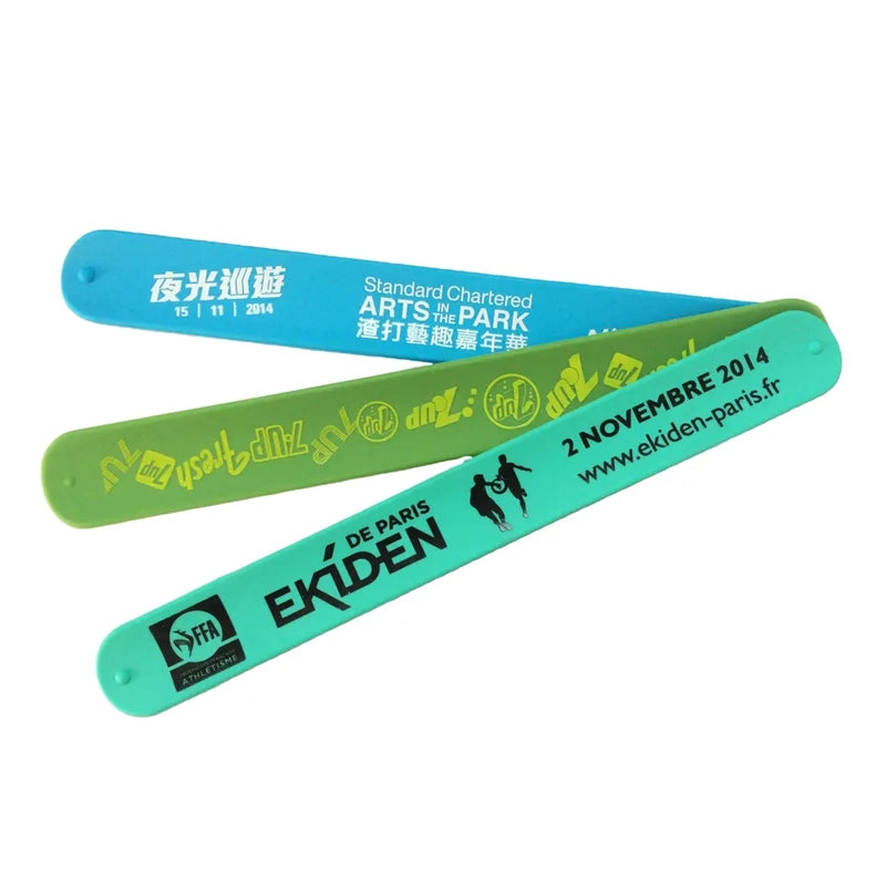 Personalized Silicone Slap Bracelets, White Slap Bracelets/Wristbands