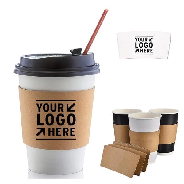 	 2000 Custom Printed White Coffee Sleeves