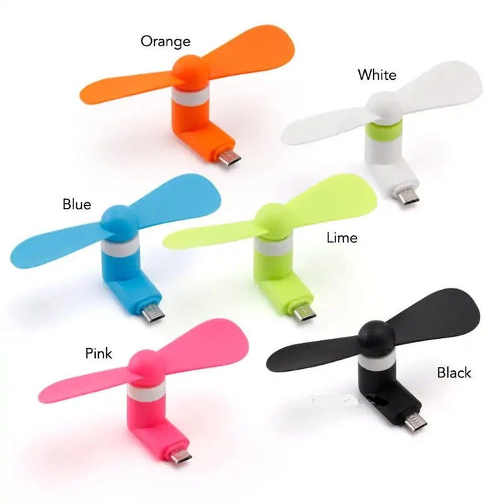 Hot Sale Portable Mini 3 in 1 Mobile Phone Fan Small Type-c Micro5P 8P Plug Cooling Fans for Android Promotional Commercial Gift