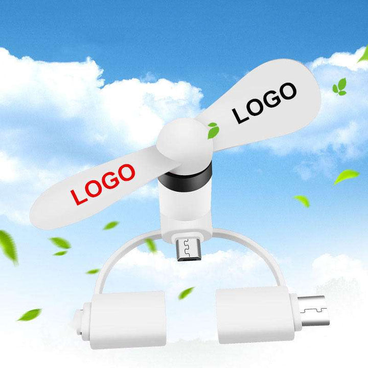 Factory Direct Creative Mini Phone fan Android TYPE-C Apple mobile USB portable mini fan can be customized logo