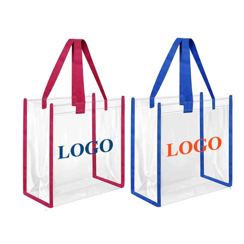 Hot Sale Environmentally New small Clear PVC Tote bag Transparent plastic Shopping Bag