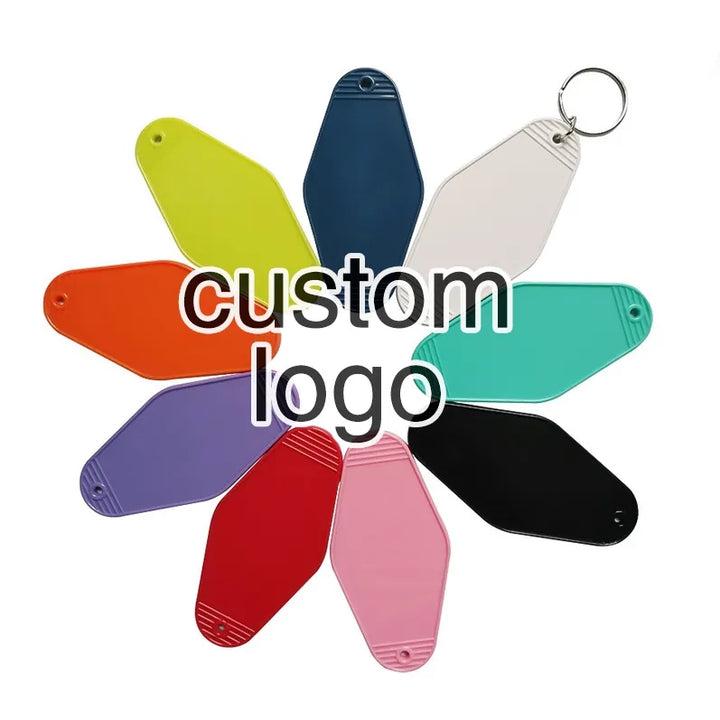 Promotional Blank Retro Vintage Motel Keychain Custom Logo Popular Plastic Hotel Key Chains